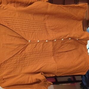 Old Navy Women's Orange Blouse with Button Detail